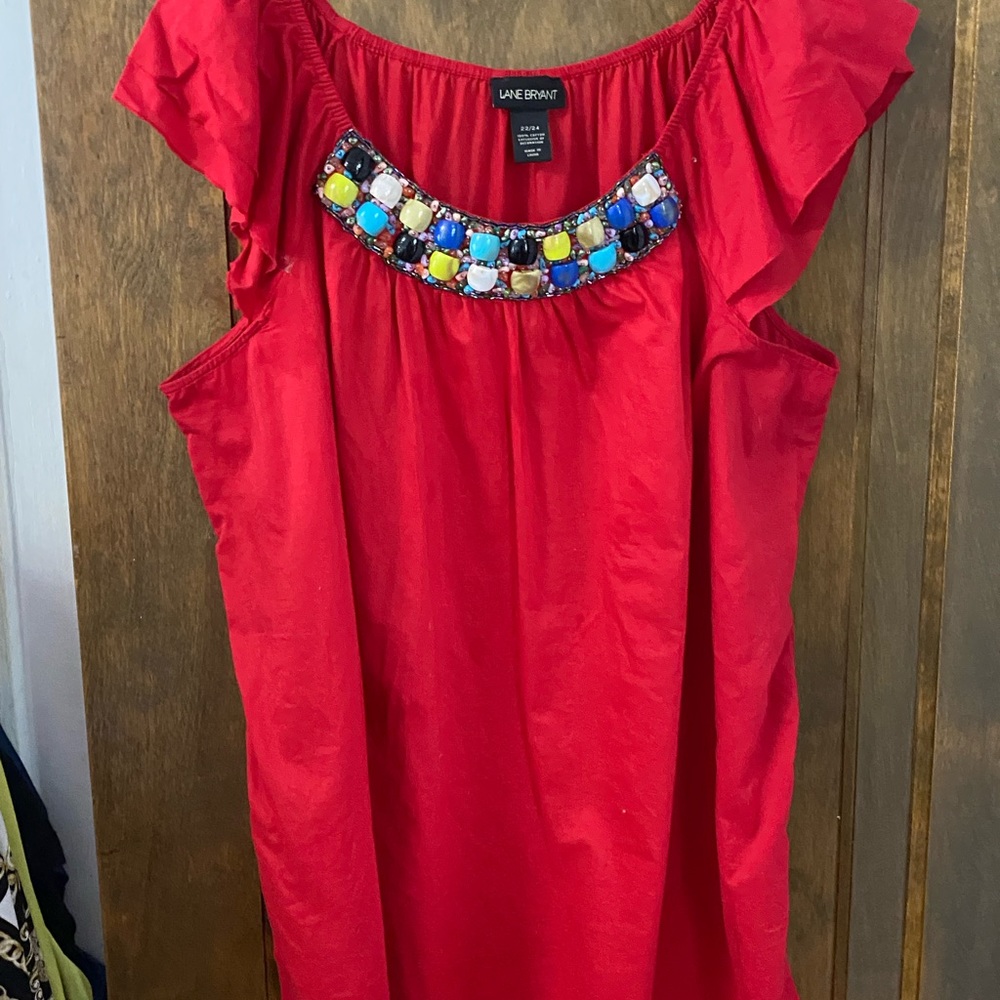 Lane Bryant blouse with apliques